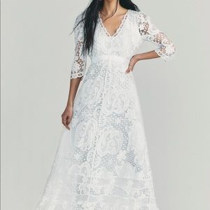 cloud maxi dress with train bridal gown white boho